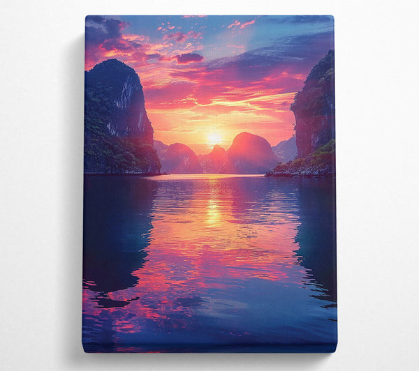  A Canvas Print of Pink Sky Reflection Canvas Print