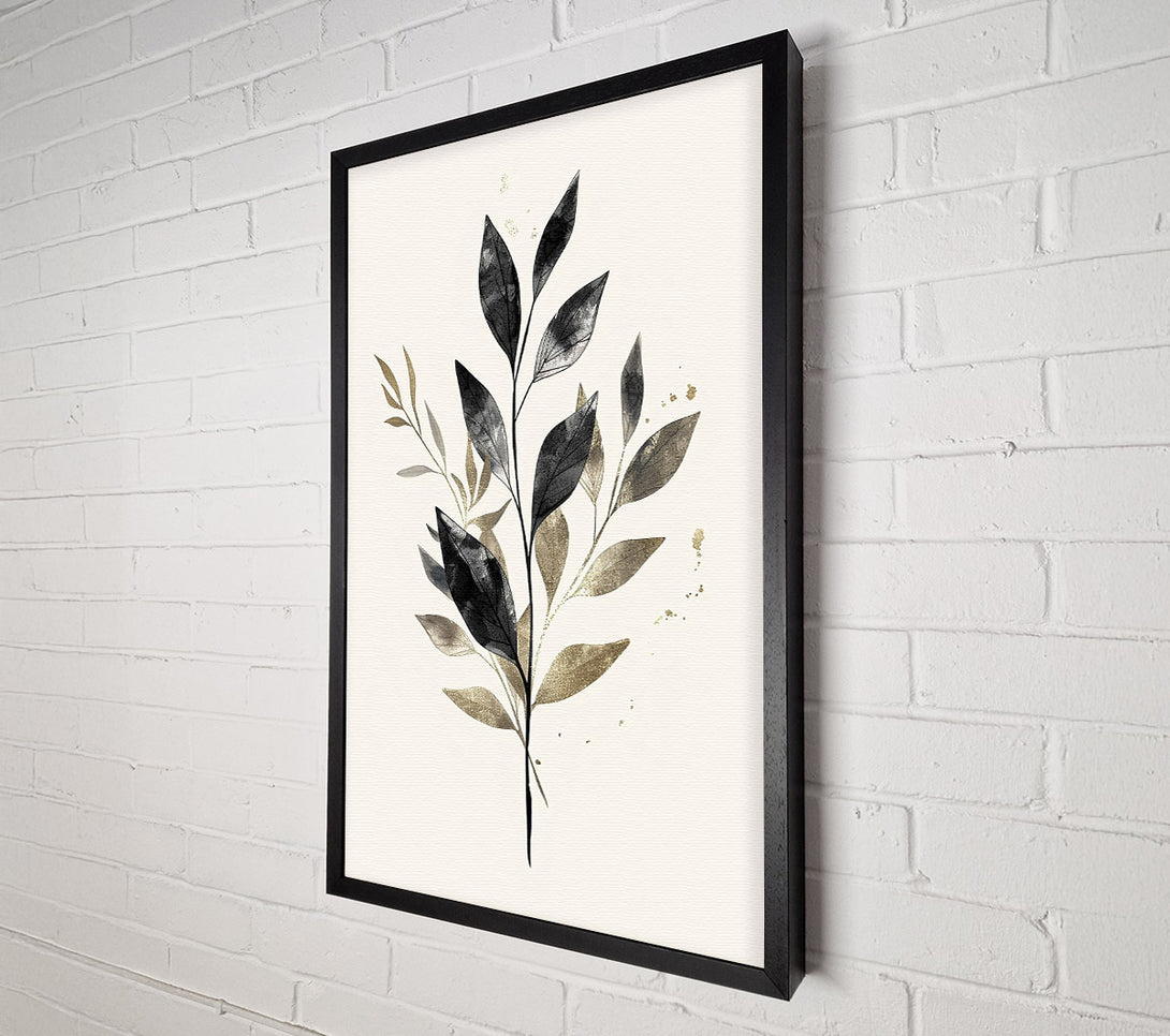  A Canvas Print of Black & Gold Sprig Canvas Art