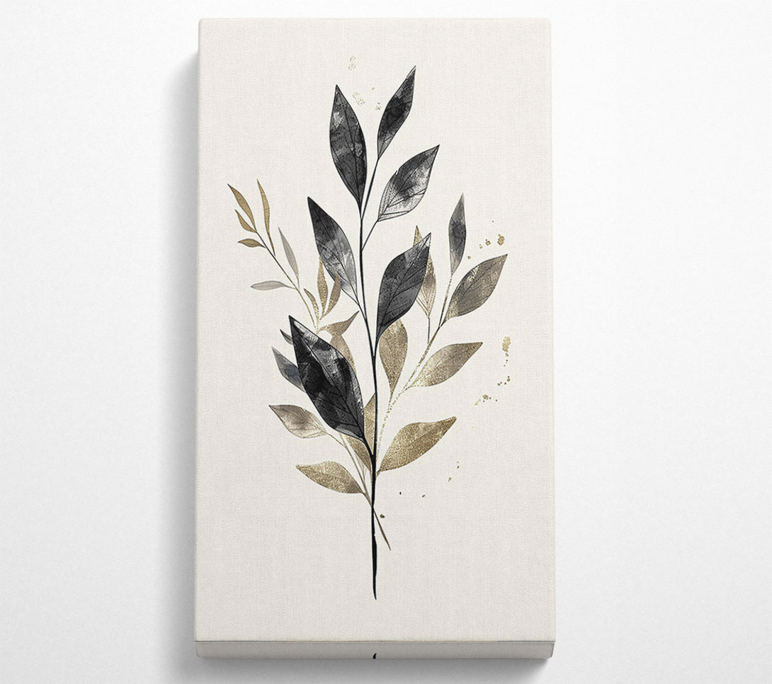  A Canvas Print of Black & Gold Sprig Canvas Art