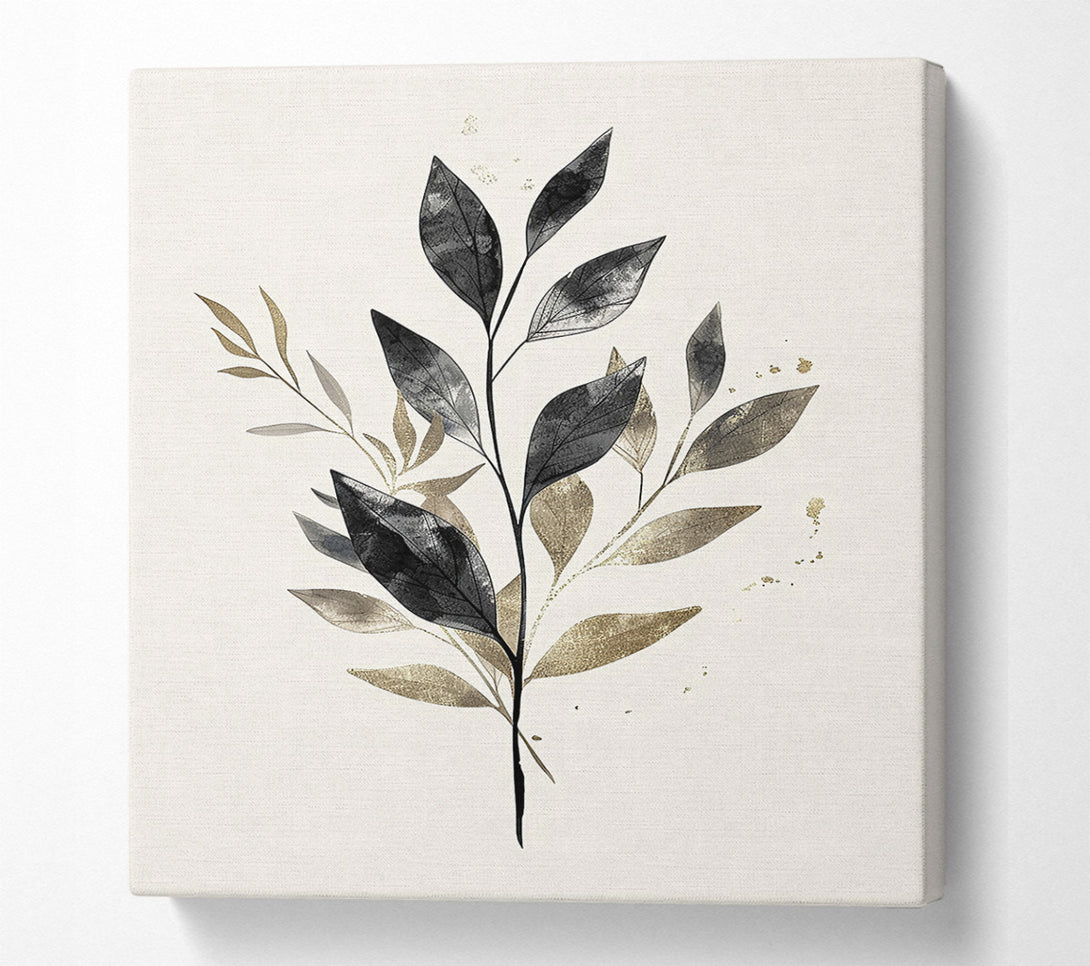  A Canvas Print of Black & Gold Sprig Canvas Art