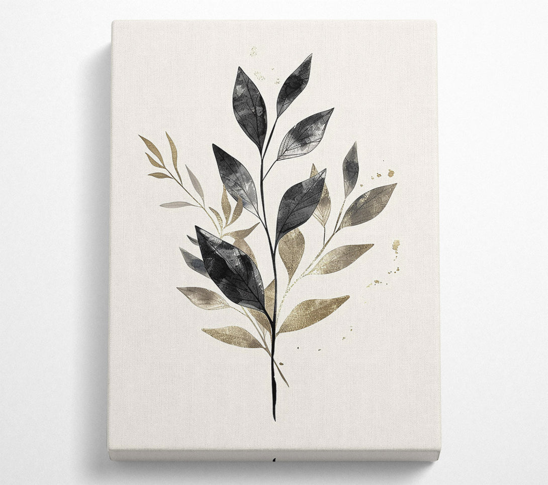  A Canvas Print of Black & Gold Sprig Canvas Art