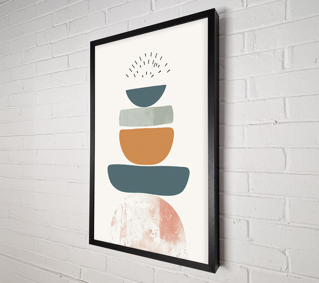  A Canvas Print of Teal Stacked Shapes Canvas Print