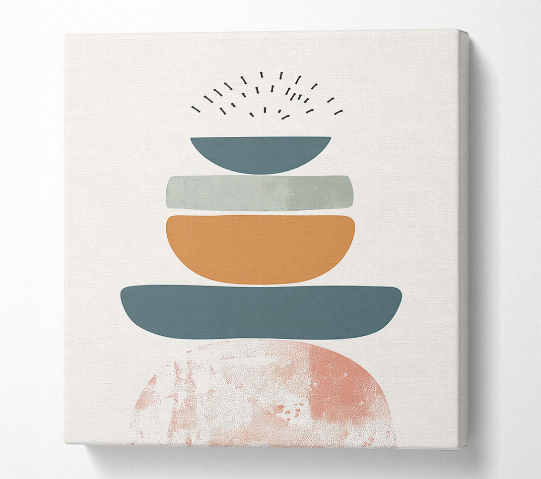  A Canvas Print of Teal Stacked Shapes Canvas Print