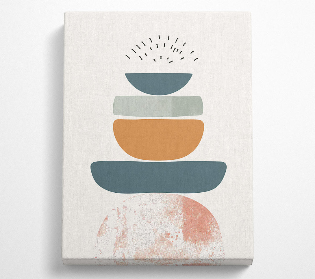  A Canvas Print of Teal Stacked Shapes Canvas Print