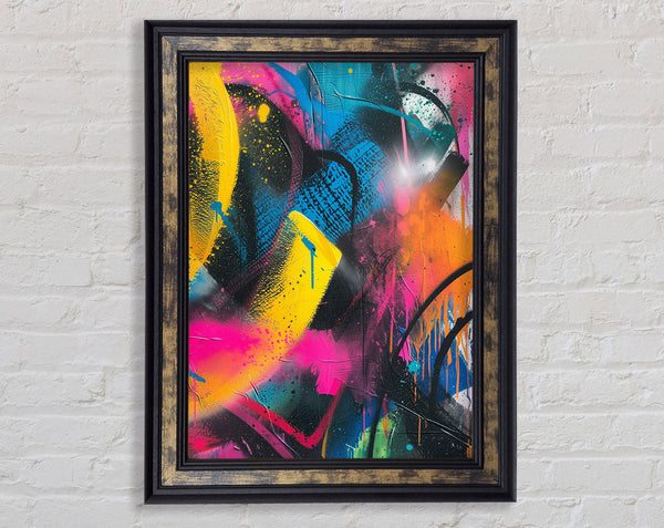 Abstract Graffiti Spray Framed Print