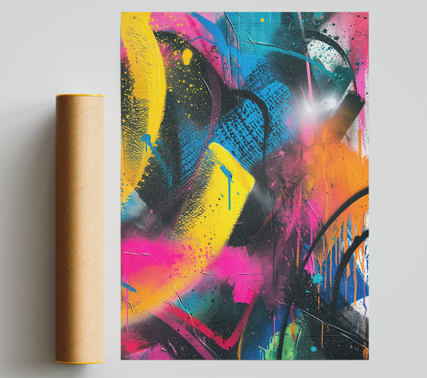 Abstract Graffiti Spray Print