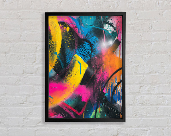 Abstract Graffiti Spray Framed Print