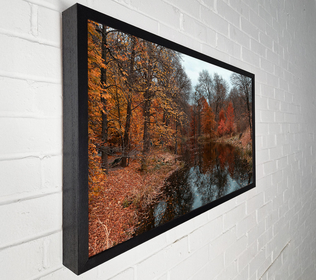  A Canvas Print of Crimson Autumn Reflection Canvas Print