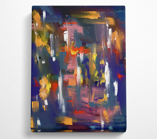  A Canvas Print of Indigo Abstract Strokes Canvas Art