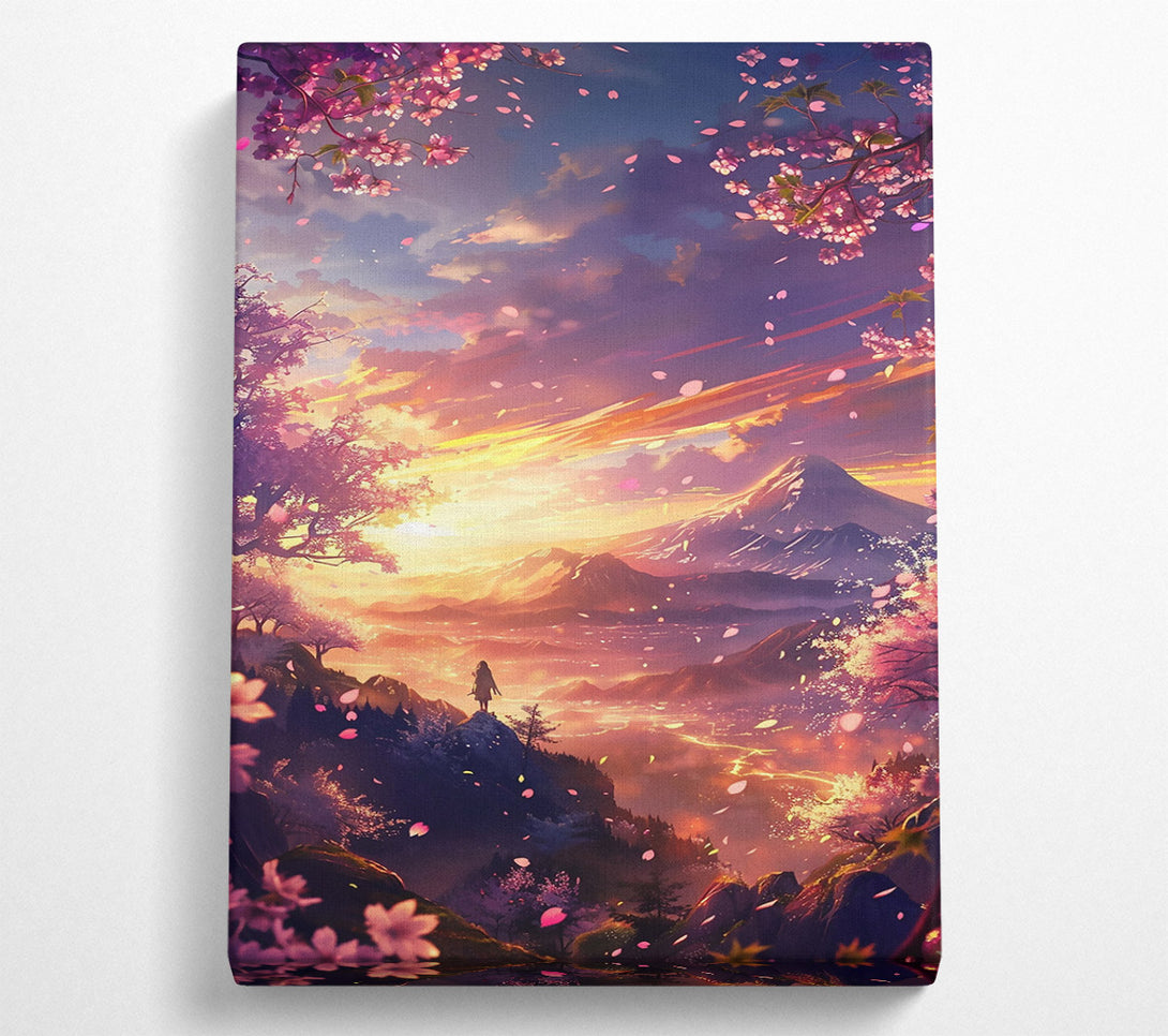  A Canvas Print of Pink Mountain Sunset Canvas Print