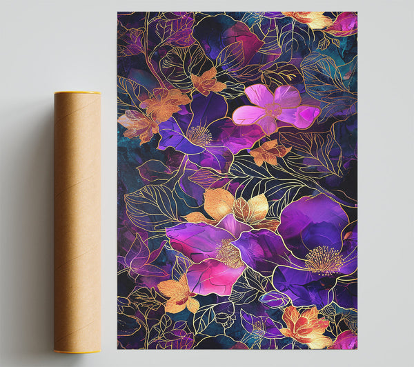 Purple Floral Dreamscape Poster