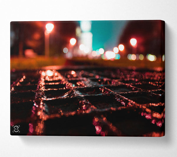  A Canvas Print of Crimson City Lights Canvas Art