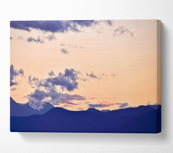  A Canvas Print of Peach Sky Silhouette Canvas Print