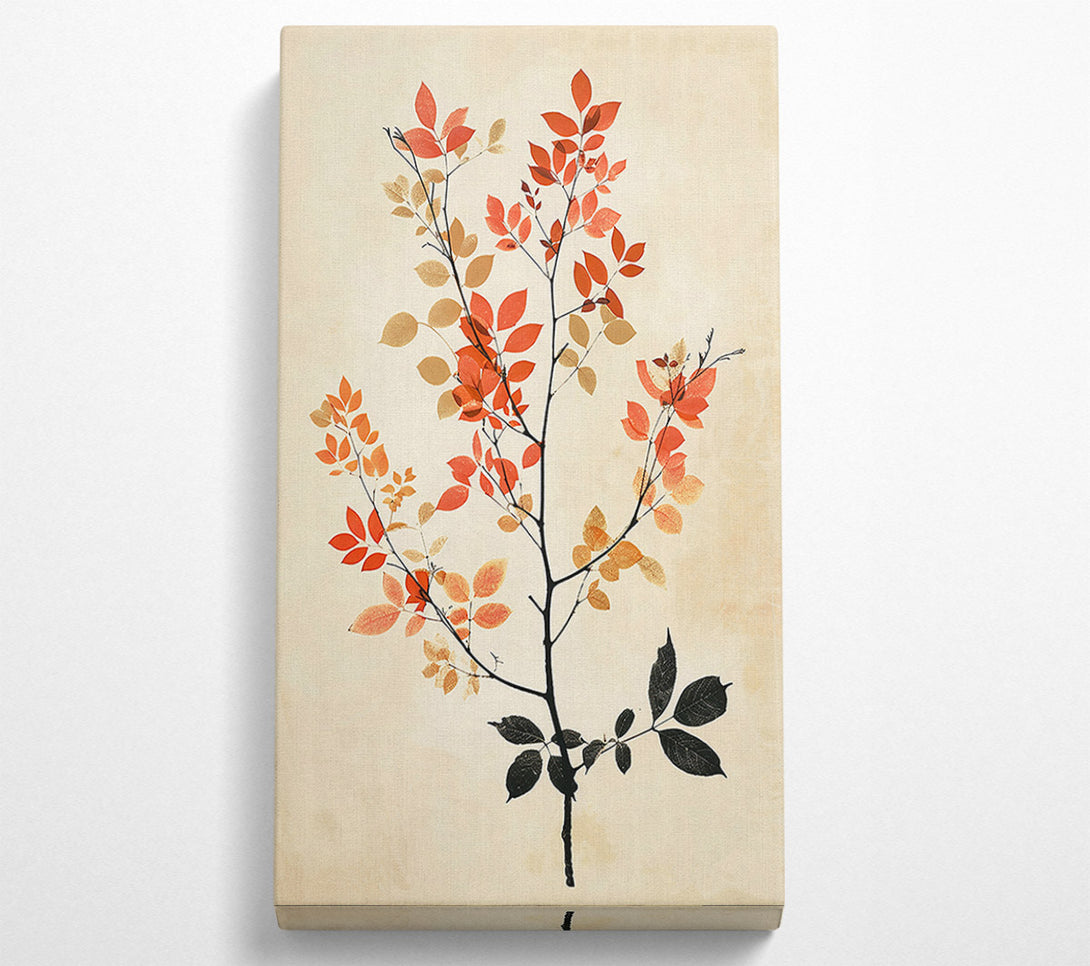  A Canvas Print of Crimson Branch Silhouette Canvas Wall Art