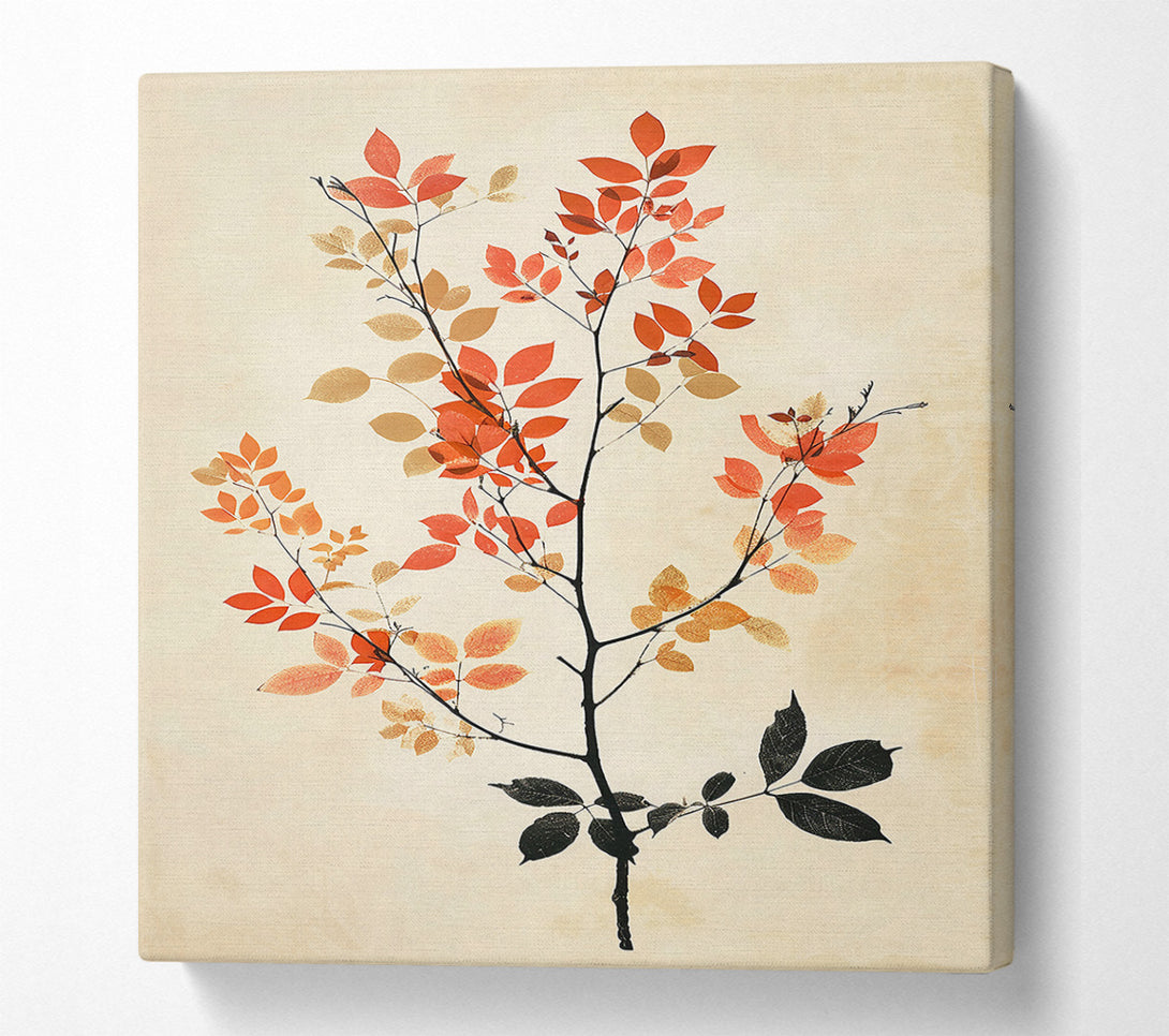  A Canvas Print of Crimson Branch Silhouette Canvas Wall Art