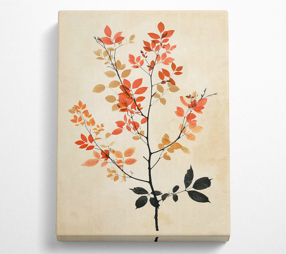  A Canvas Print of Crimson Branch Silhouette Canvas Wall Art
