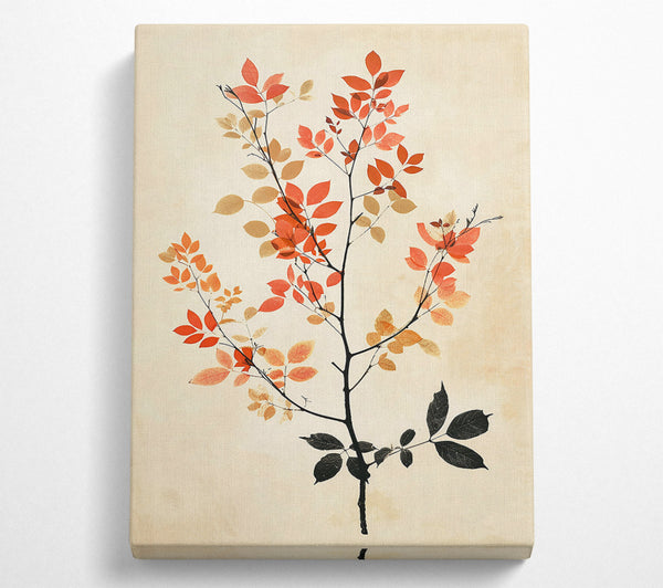  A Canvas Print of Crimson Branch Silhouette Canvas Wall Art