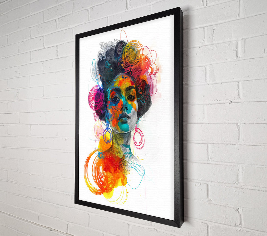  A Canvas Print of Orange Swirls And Lines Canvas Wall Art