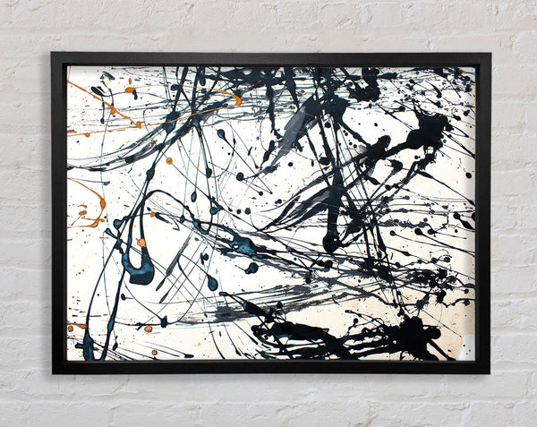 Abstract Ink Lines Framed Print