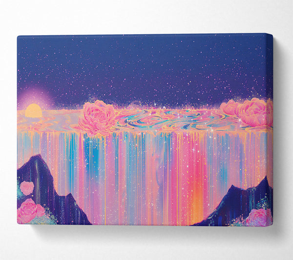  A Canvas Print of Pink Waterfall Dreams Canvas Wall Art