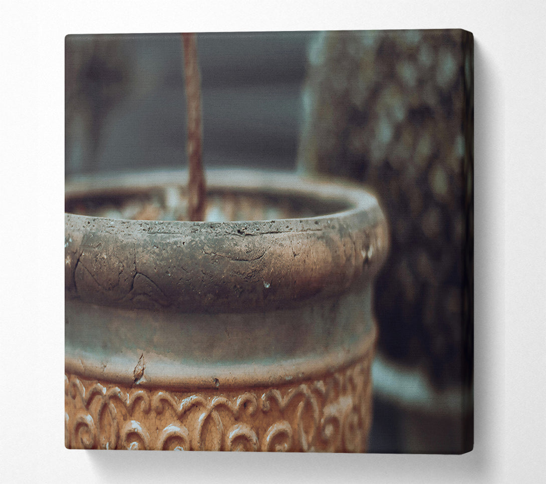  A Canvas Print of Terracotta Rim Detail Canvas Wall Art