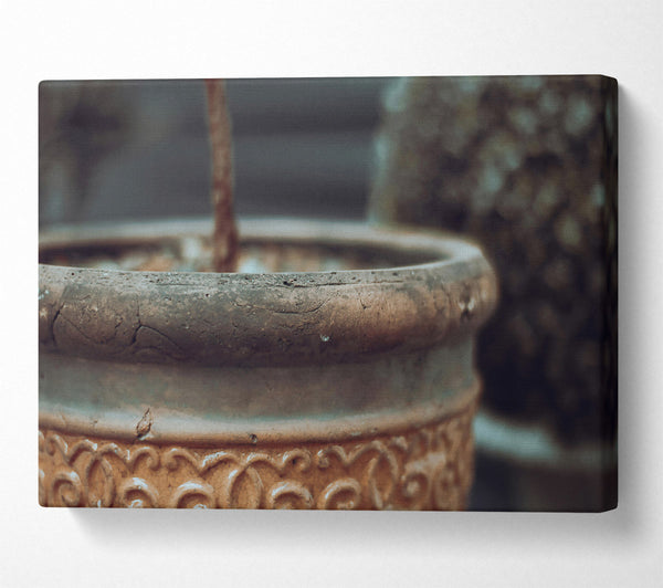  A Canvas Print of Terracotta Rim Detail Canvas Wall Art