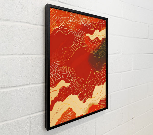 Crimson And Gold Waves