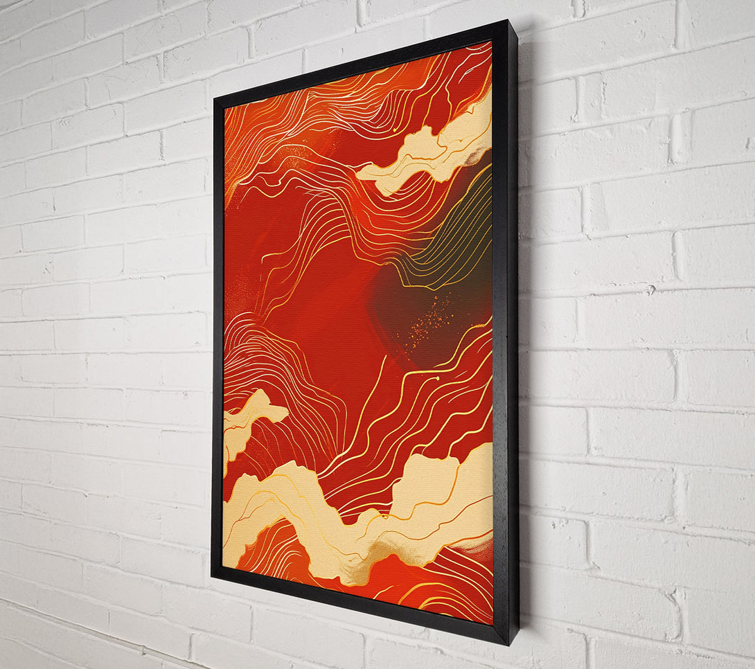  A Canvas Print of Crimson And Gold Waves Canvas Art