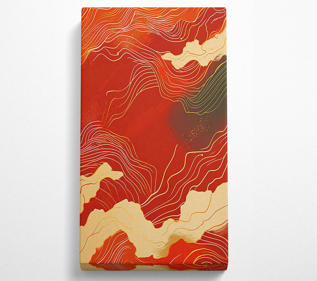  A Canvas Print of Crimson And Gold Waves Canvas Art