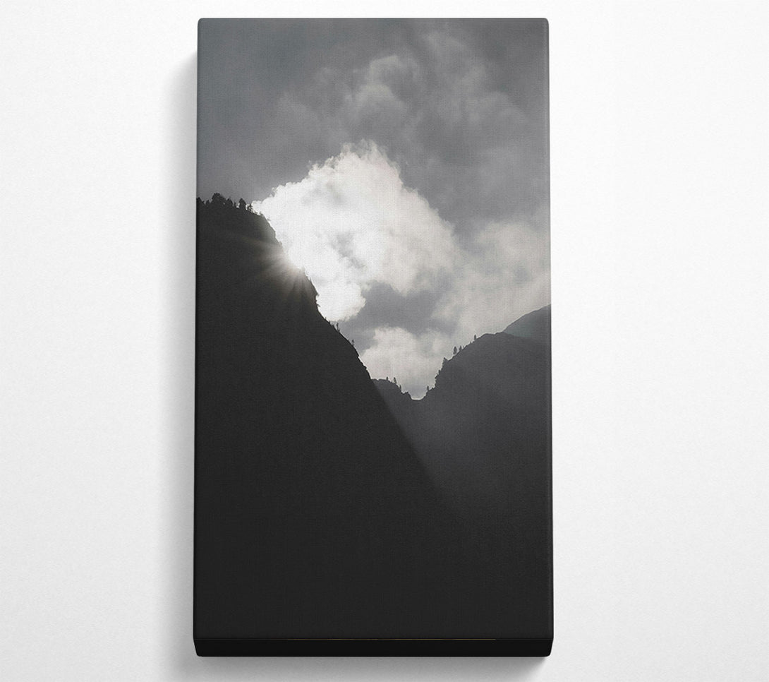  A Canvas Print of Silver Light Through Peaks Canvas Wall Art