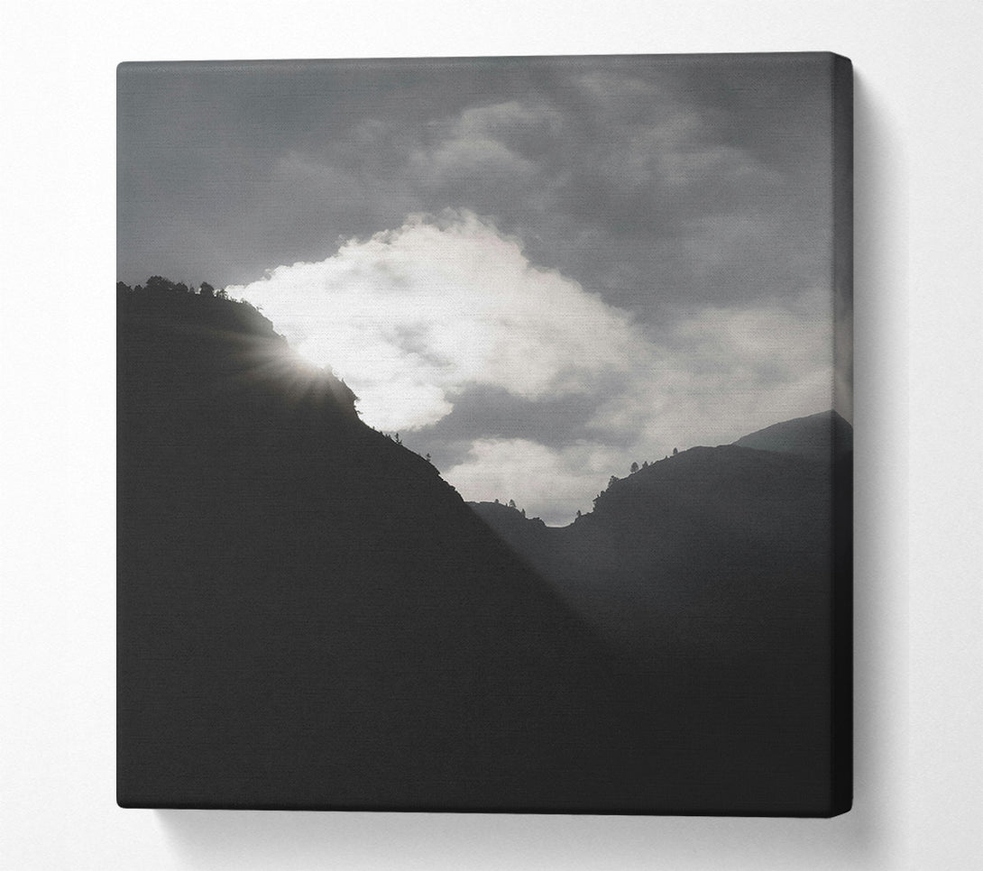  A Canvas Print of Silver Light Through Peaks Canvas Wall Art