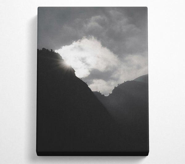  A Canvas Print of Silver Light Through Peaks Canvas Wall Art