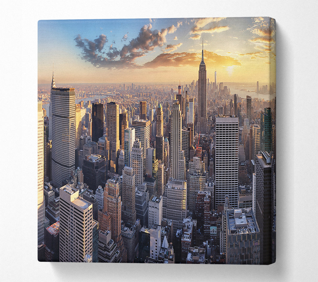  A Canvas Print of Golden City Skyline Canvas Print