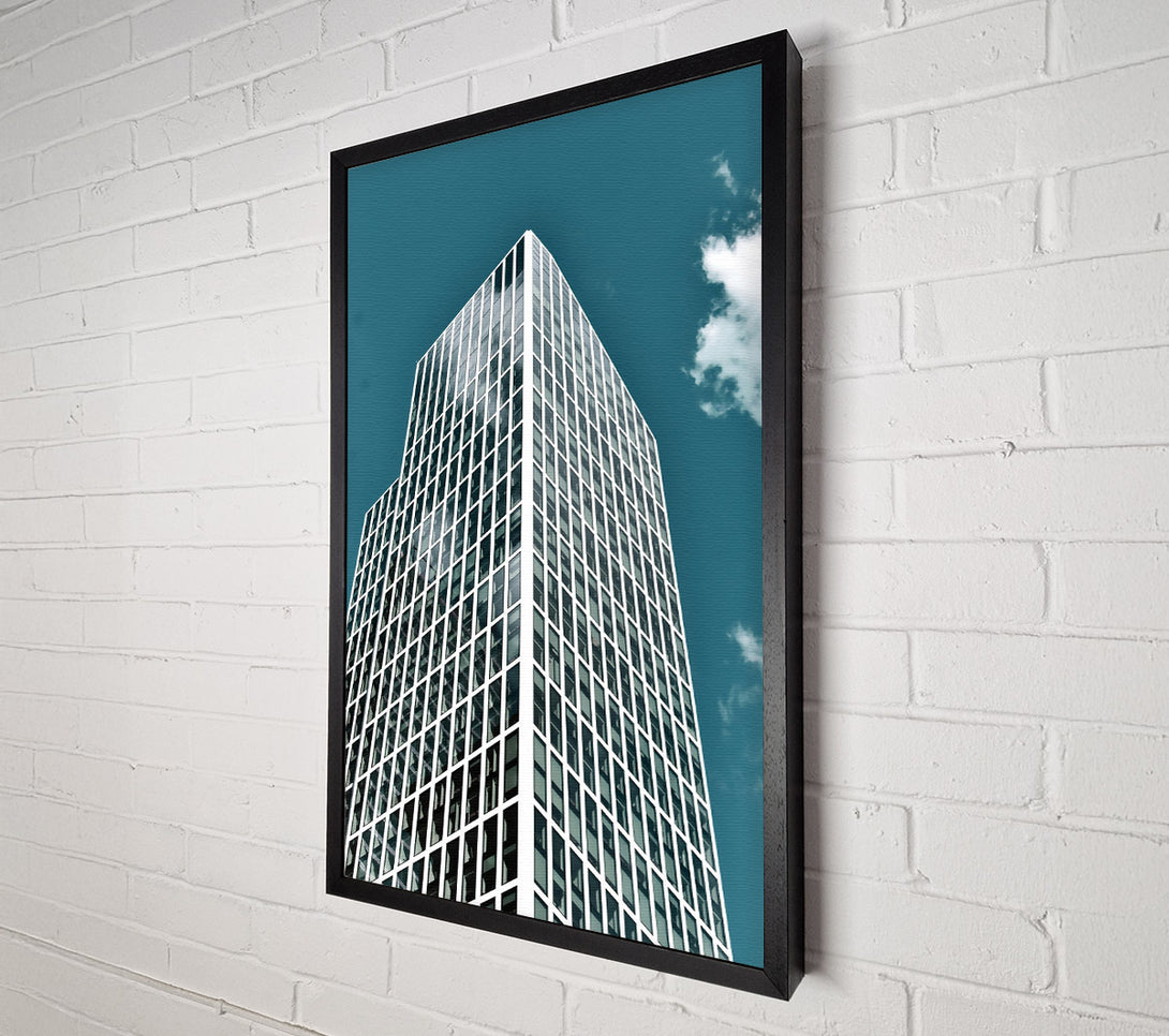  A Canvas Print of Azure Cityscape Reflection Canvas Wall Art