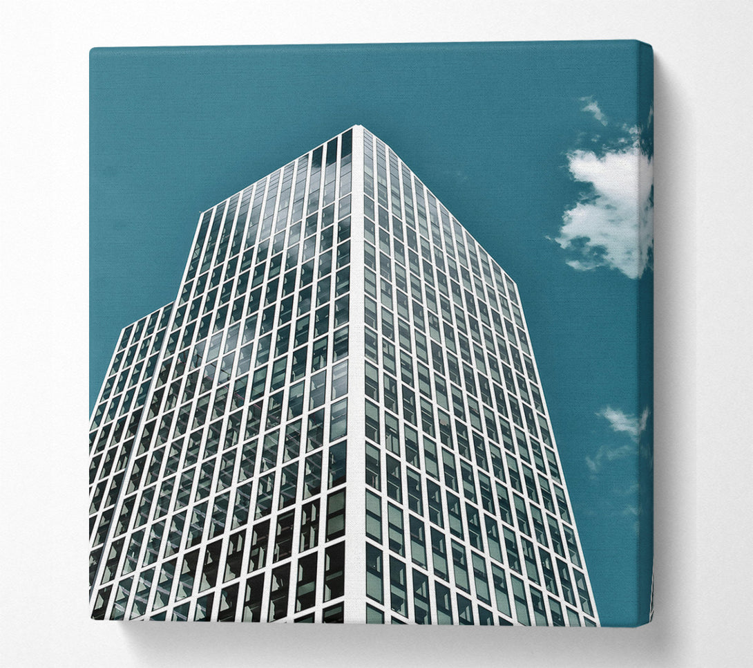  A Canvas Print of Azure Cityscape Reflection Canvas Wall Art