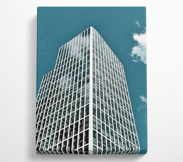  A Canvas Print of Azure Cityscape Reflection Canvas Wall Art
