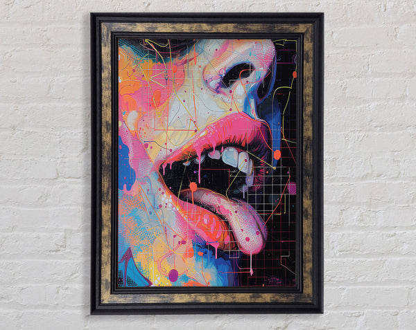 Abstract Lick Framed Print