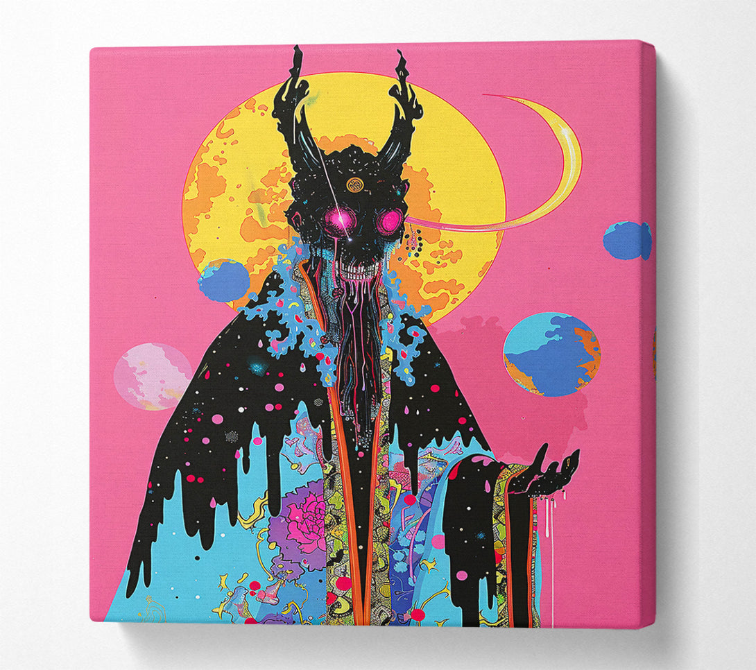  A Canvas Print of Pink Cosmic Drip Canvas Wall Art