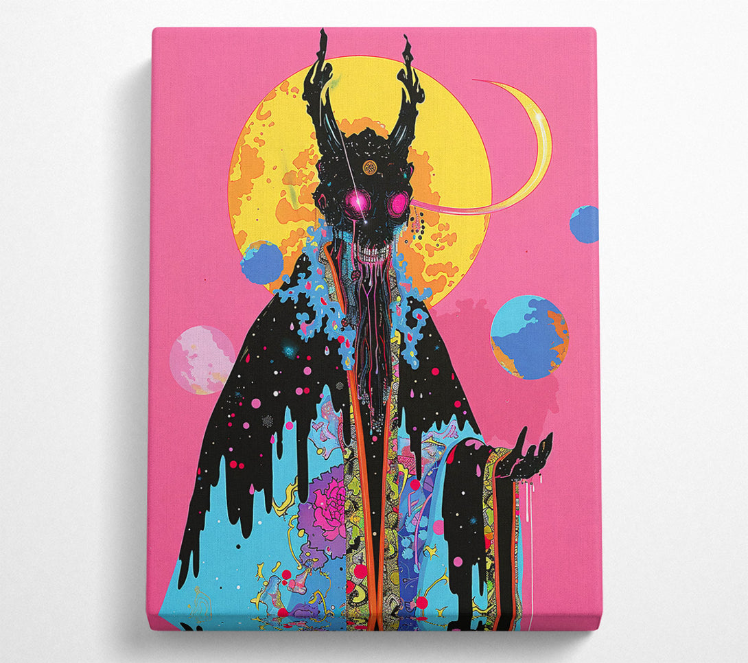  A Canvas Print of Pink Cosmic Drip Canvas Wall Art