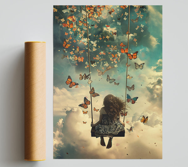 Teal Butterfly Dreams Print