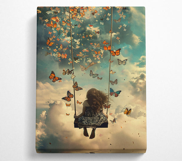  A Canvas Print of Teal Butterfly Dreams Canvas Print