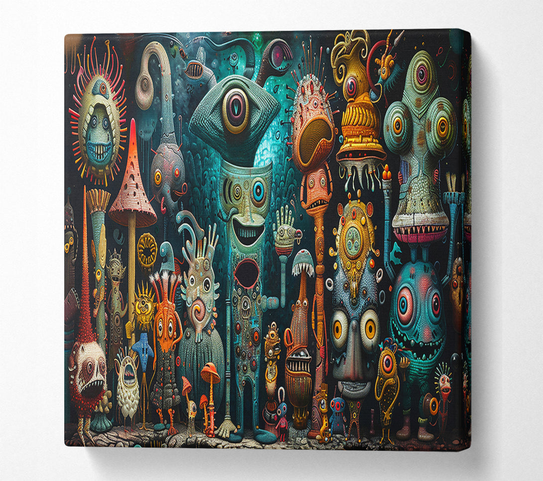  A Canvas Print of Teal Dream Creatures Canvas Print