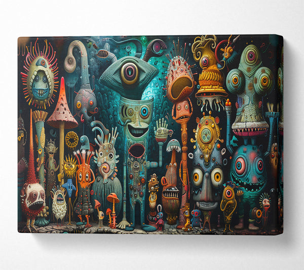  A Canvas Print of Teal Dream Creatures Canvas Print