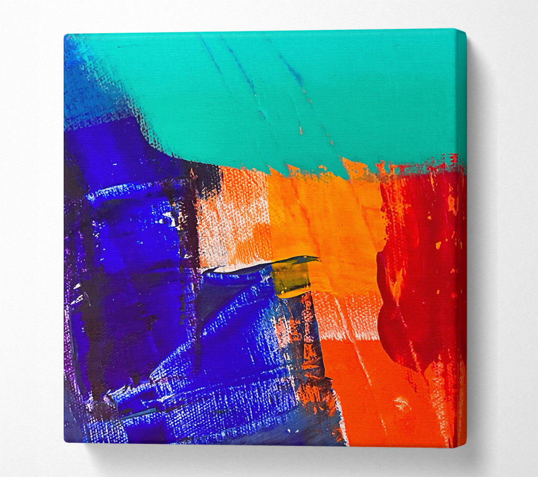  A Canvas Print of Blue And Orange Strokes Canvas Wall Art
