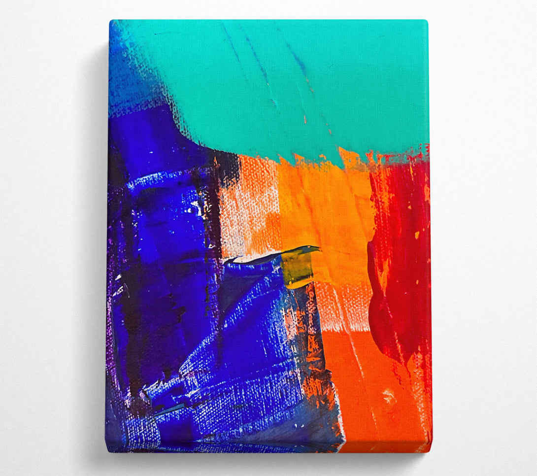  A Canvas Print of Blue And Orange Strokes Canvas Wall Art