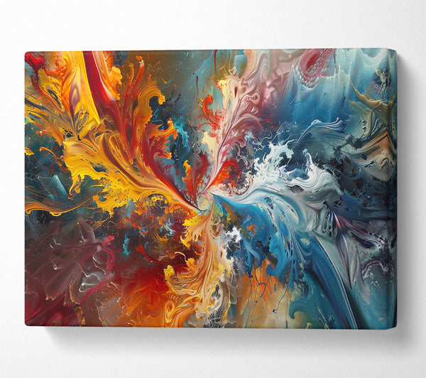  A Canvas Print of Azure Swirls And Flames Canvas Art