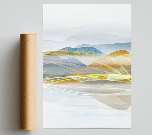 Abstract Line Mountains Poster