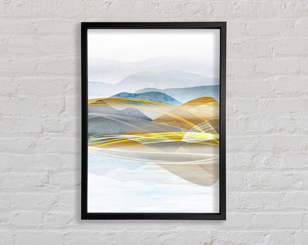 Abstract Line Mountains Framed Print