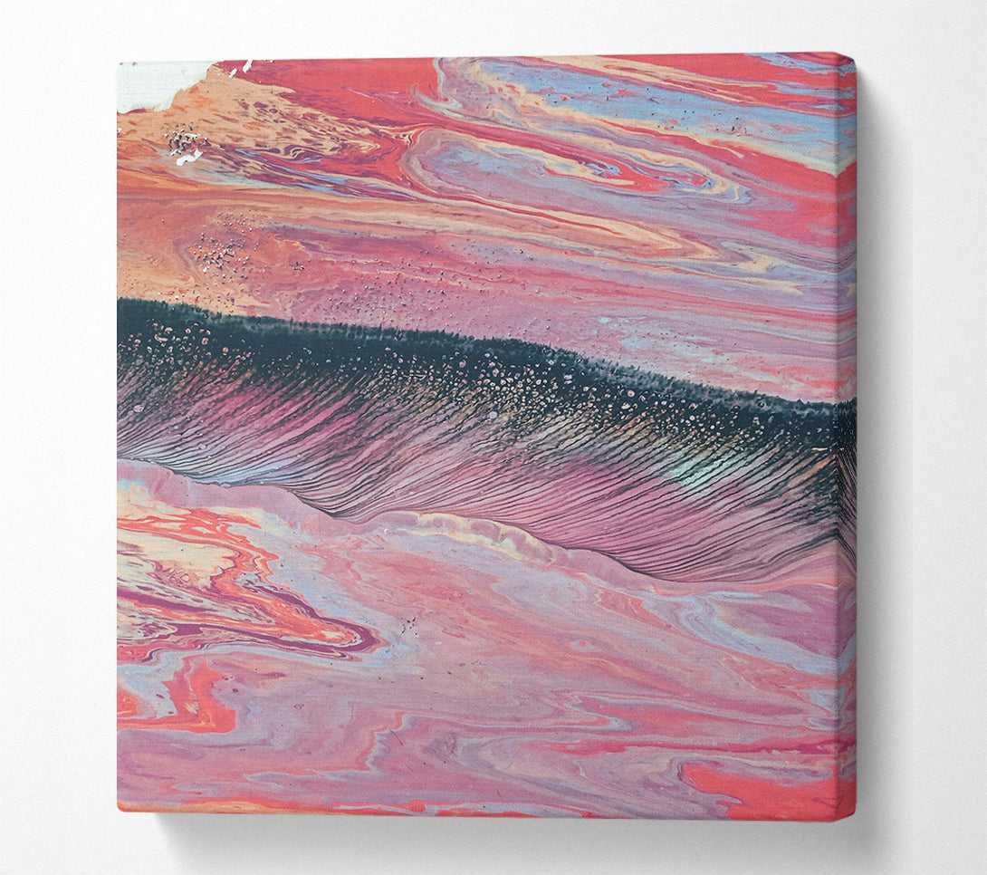  A Canvas Print of Crimson Swirling Waves Canvas Wall Art