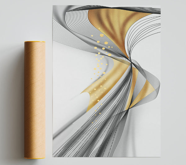 Abstract Lines And Gold Giclee Print